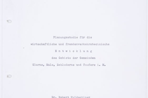 Planungsstudie zur Fremdenverkehrsentwicklung im Obervinschgau, 1975