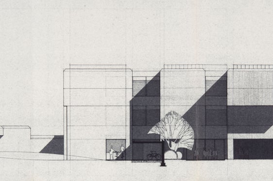 Prospetti del liceo scientifico J. P. Fallmerayer a Bressanone, progettato dall'architetto Othmar Barth e finanziato dalla Giunta provinciale, 1969 (Archivio Othmar Barth, n. 323)