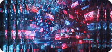 Image depicting geometrical patterns to signify AI assistants.