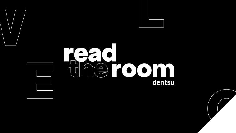 Image: 'Read the Room 2023' Whitepaper Cover on Black Background, conveying a sense of contemporary insights and awareness in the marketing landscape.