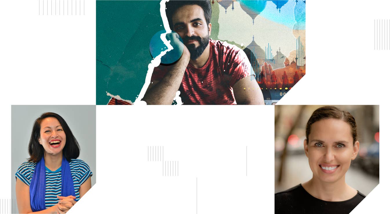 Above image featuring (L-R): Lydia Ng, Shray Chawla and Yattu Widders-Hunt. Bottom image featuring Rashmi Vikram.
