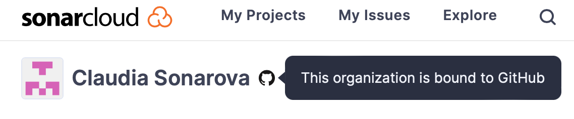 Organization bound to GitHub