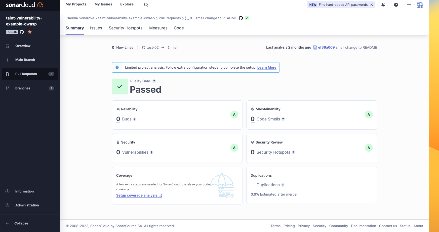 The Overview of your project.