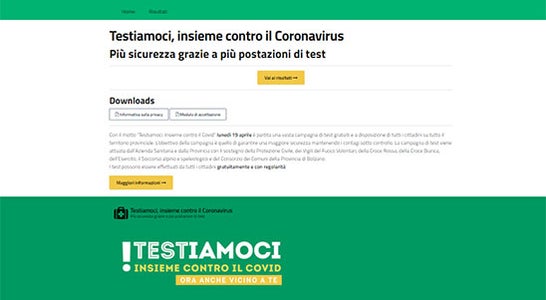Il sito raccoglie i risultati dei testi nasali rapidi Il sito raccoglie i risultati dei testi nasali rapidi