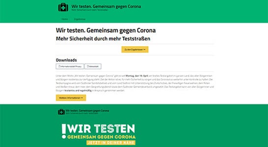 Website mit den Ergebnissen von "Wir testen" Website mit den Ergebnissen von "Wir testen"