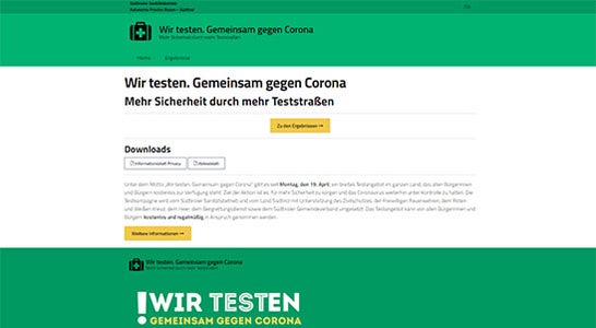 Website mit den Ergebnissen von "Wir testen" Website mit den Ergebnissen von "Wir testen"