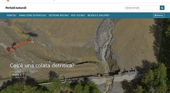 Homepage del sito "Pericoli naturali" Homepage del sito "Pericoli naturali"