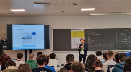 Präsentation der SIAG vor den Studierenden der Universität Trient im Laufe des "Pitch aziendale". Präsentation der SIAG vor den Studierenden der Universität Trient im Laufe des "Pitch aziendale".