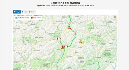 Die Webseite der Landesverkehrsmeldezentrale./Foto LPA Die Webseite der Landesverkehrsmeldezentrale./Foto LPA