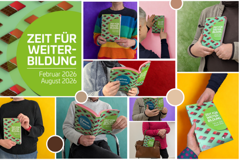 Die neue Broschüre Zeit für Weiterbildung (Februar–August 2026), bietet einen umfassenden Überblick über das vielfältige Weiterbildungsangebot im Land und lädt dazu ein, Horizonte zu erweitern und neugierig zu bleiben. Von Sprachen über Kultur bis KI – Bildung wird zum Schlüssel für Wandel und Miteinander. (Foto: Amt für Weiterbildung und Sprachen)