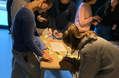 Abbildung 2: Speed Ideation – Jugendliche beim Brainstorming Abbildung 2: Speed Ideation – Jugendliche beim Brainstorming