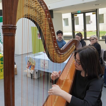 Die Harfenspielerin Elena Benetello (Foto Sabes/RL)