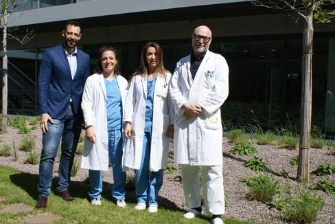 Von links: Luca Armanaschi, Maria Pichler, Nadia Bonometti und Primar Klaus Eisendle