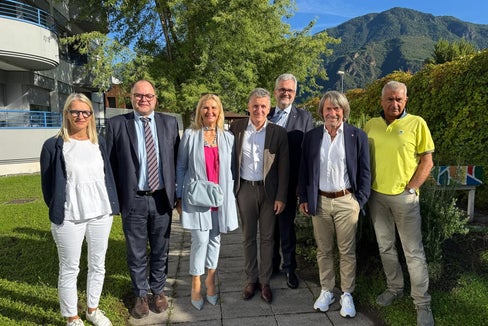 v.l.n.r.: Francesca Lubian, Christian Kofler, Alessia Toniatti, Marco Maffeis (KCS), Michael Mayr, Hubert Messner und Umberto Tait