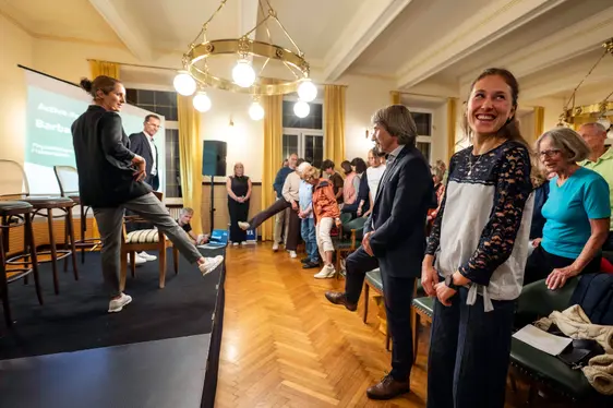 Pausa attiva, con Barbara Amhof e l'Assessore Hubert Messner (Foto Ivo Corrà)