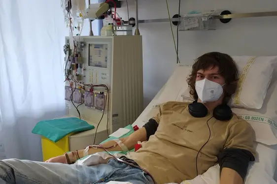 Sohn L. bei der Stammzellenspende