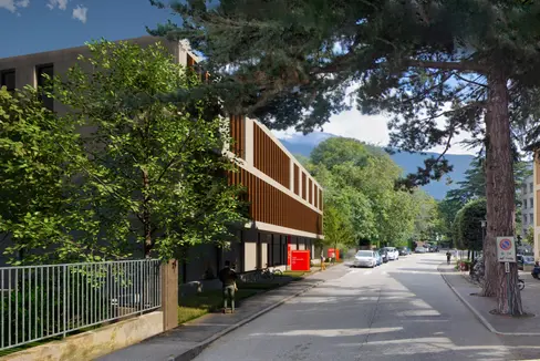 Das neue Gemeinschaftshaus und Gemeinschaftskrankenhaus in der Rossinistraße in Meran