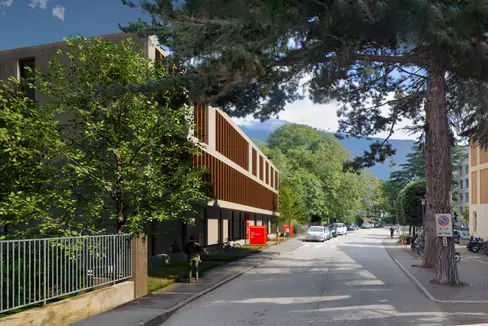 Das neue Gemeinschaftshaus und Gemeinschaftskrankenhaus in der Rossinistraße in Meran