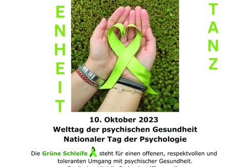 Die grüne Schleife ist das Symbol der psychischen Gesundheit