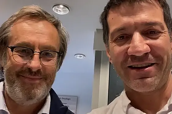 Andreas mit dem Onkologen Gilbert Spizzo