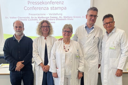 v.l.n.r.: Dr. Antonio Luchetti, Dr.in Barbara Elisabeth Klotz, Dr.in Walburga Cassar, Dr. Valter Ciarrocchi und Dr. Stefano Grassi (Foto: Sabes/SF)