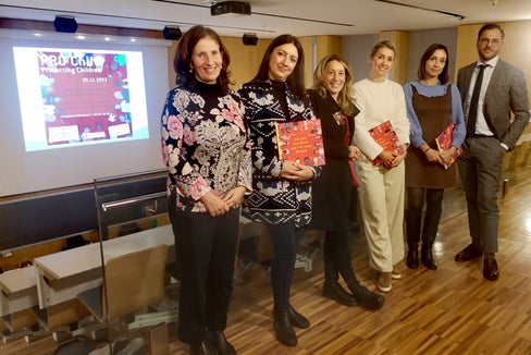 Von links nach rechts: Christa Ladurner, Leni Ferraris, Sandra Girardi, Micol Cont, Ylenia Girtler, Francesco Randazzo.