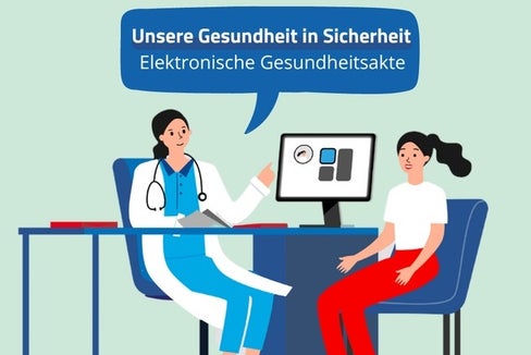 Die Elektronische Gesundheitsakte (EGA) ist ein Onlinedienst, in dem die Daten und medizinischen Dokumente abgerufen werden können (Grafik: LPA)