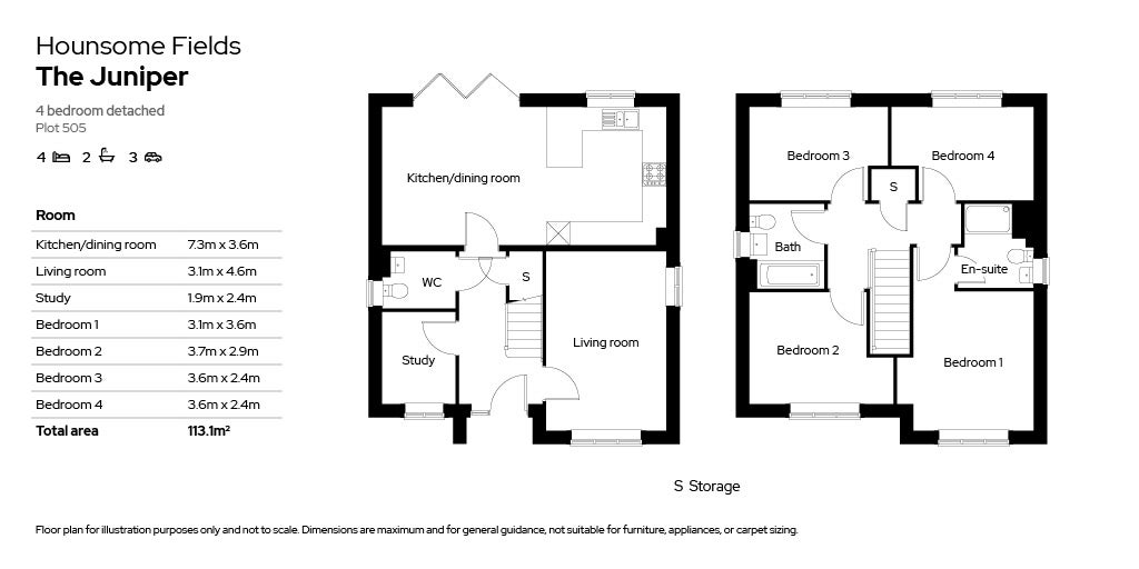 Floor plan for Plot 505