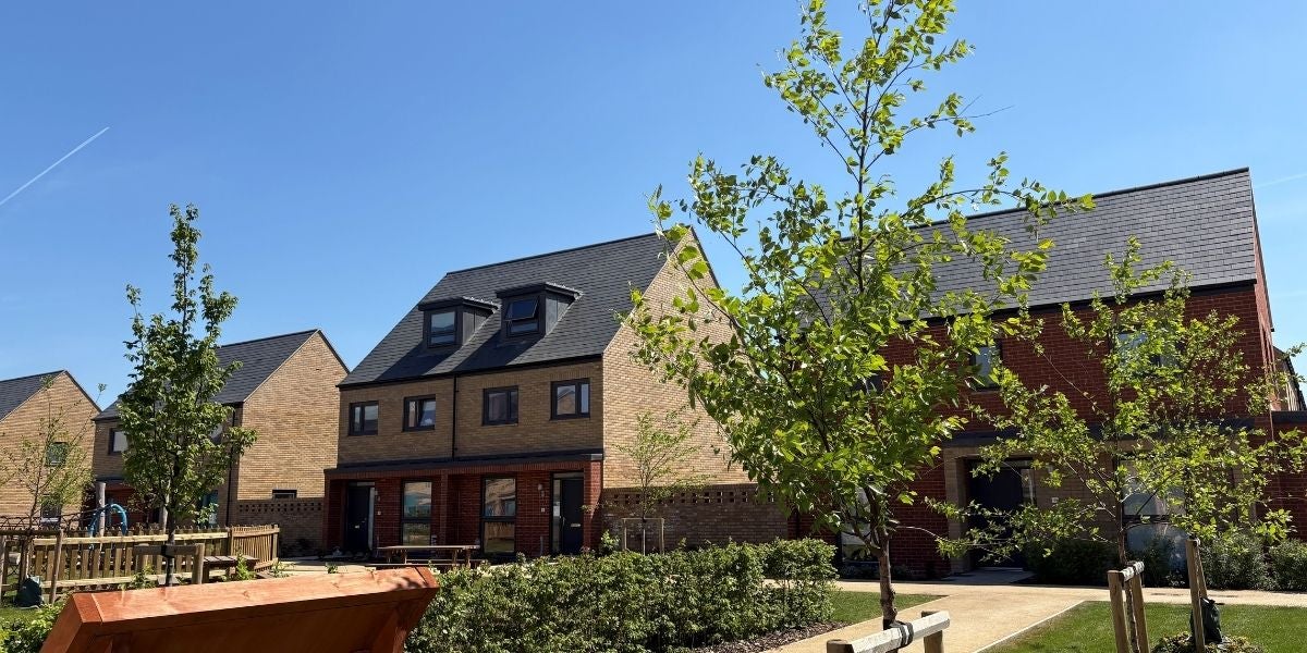 Homes and play area at Priory Grove