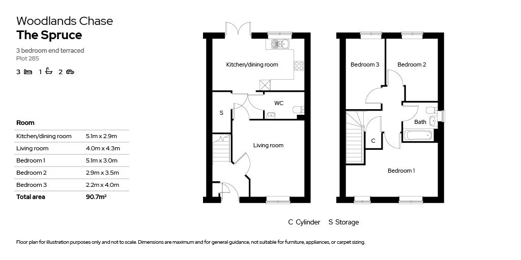 Floor plan for Plot 285