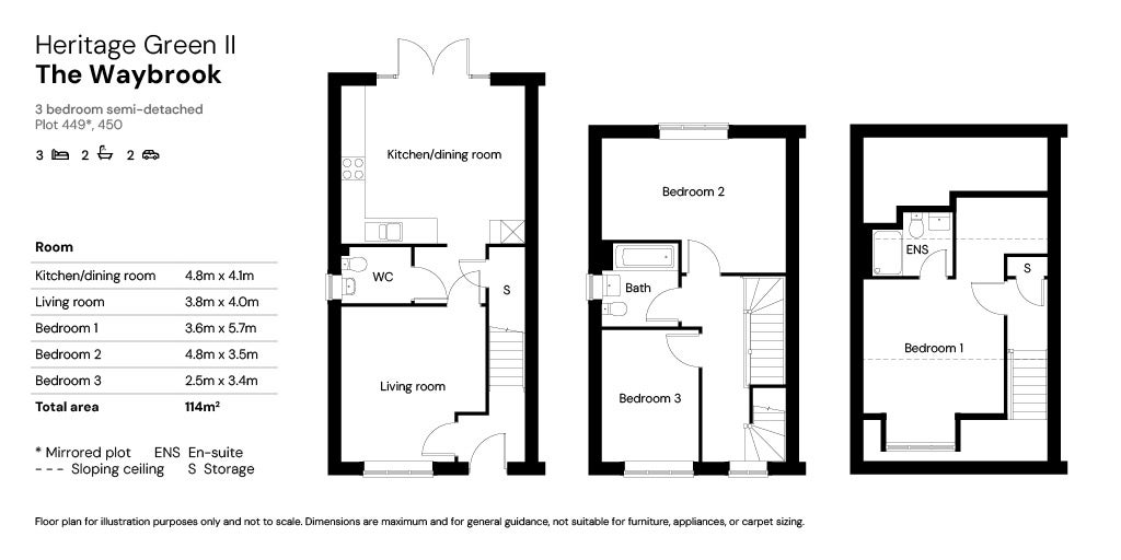 Heritage Green II 3 beds floor plan - Plot 449-450