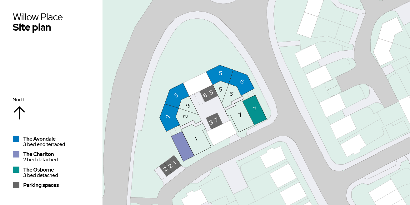 Willow Place Site Plan Plots 1-7