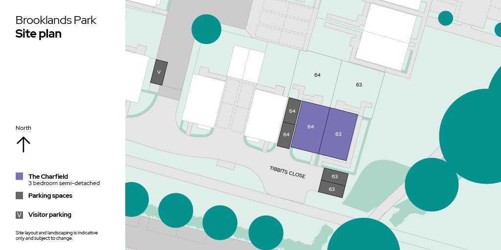 Brooklands Park site plan - plots 63-64