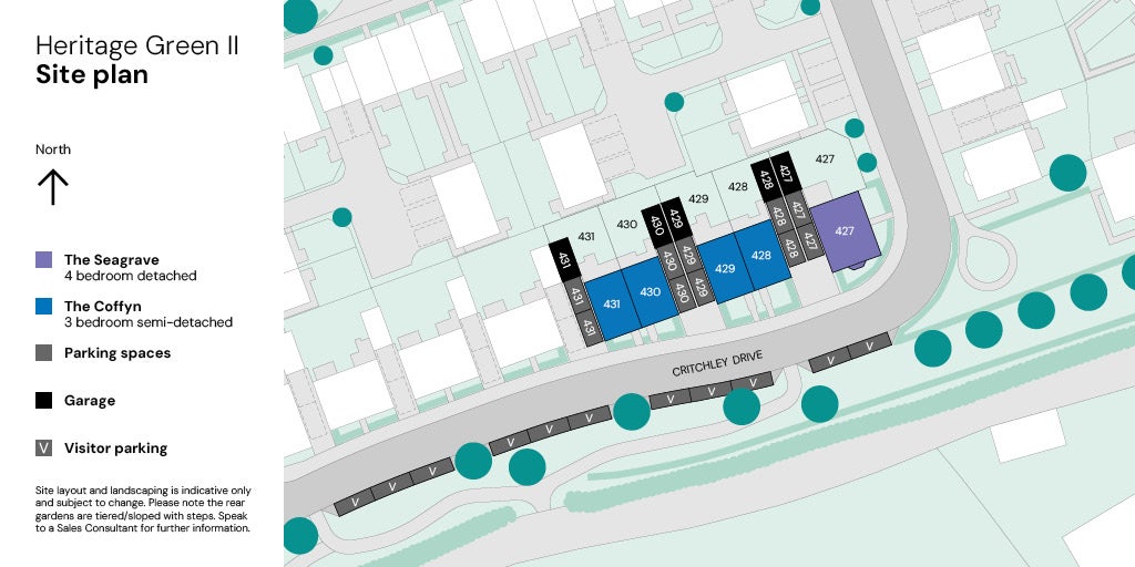 Heritage Green II site plan - Plots 427-431