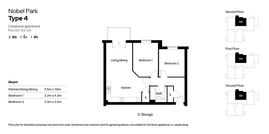 Floor plan for the Type 4 apartment layout at Nobel Park.