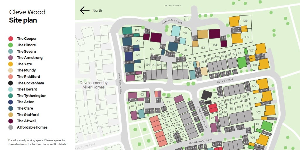 Cleve Wood - section site plan 100 - 136