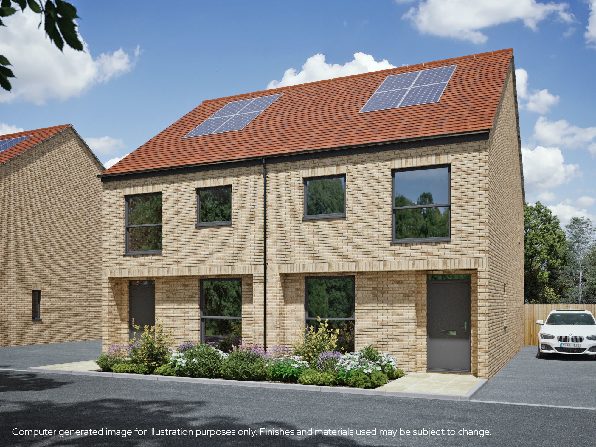 CGI showing 3 bed homes at Priory Grove, Oxford