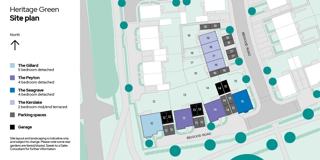 Heritage Green site plan - plots 12-19