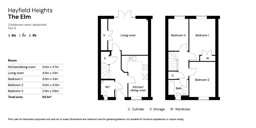 Floor plan for Plot 8