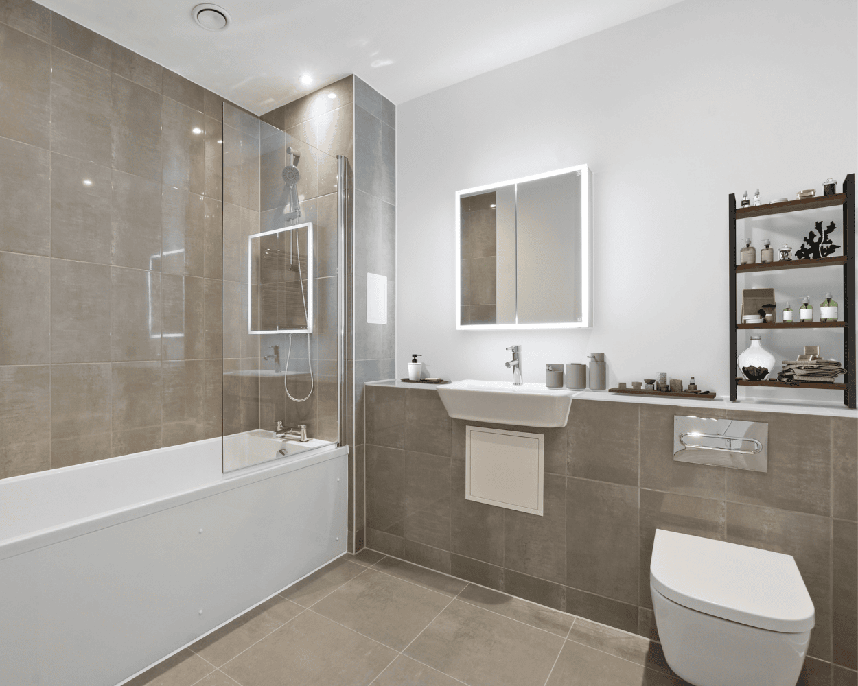 Interior CGI of a bathroom at Post House.