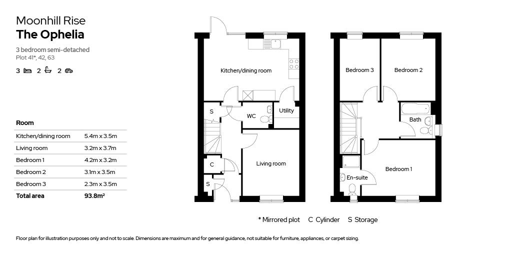 The Ophelia floor plan - Plots 41, 42 & 63