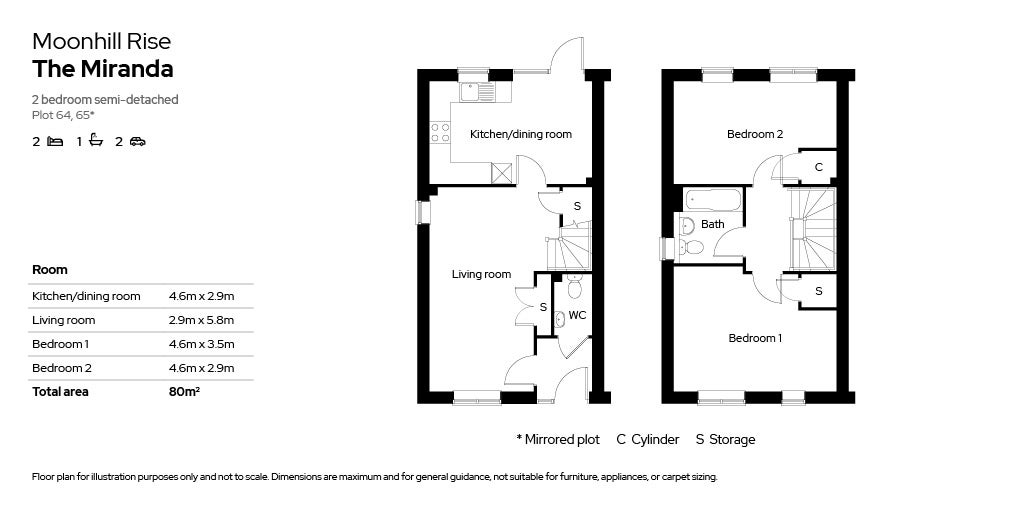 The Miranda floor plan - Plots 64-65