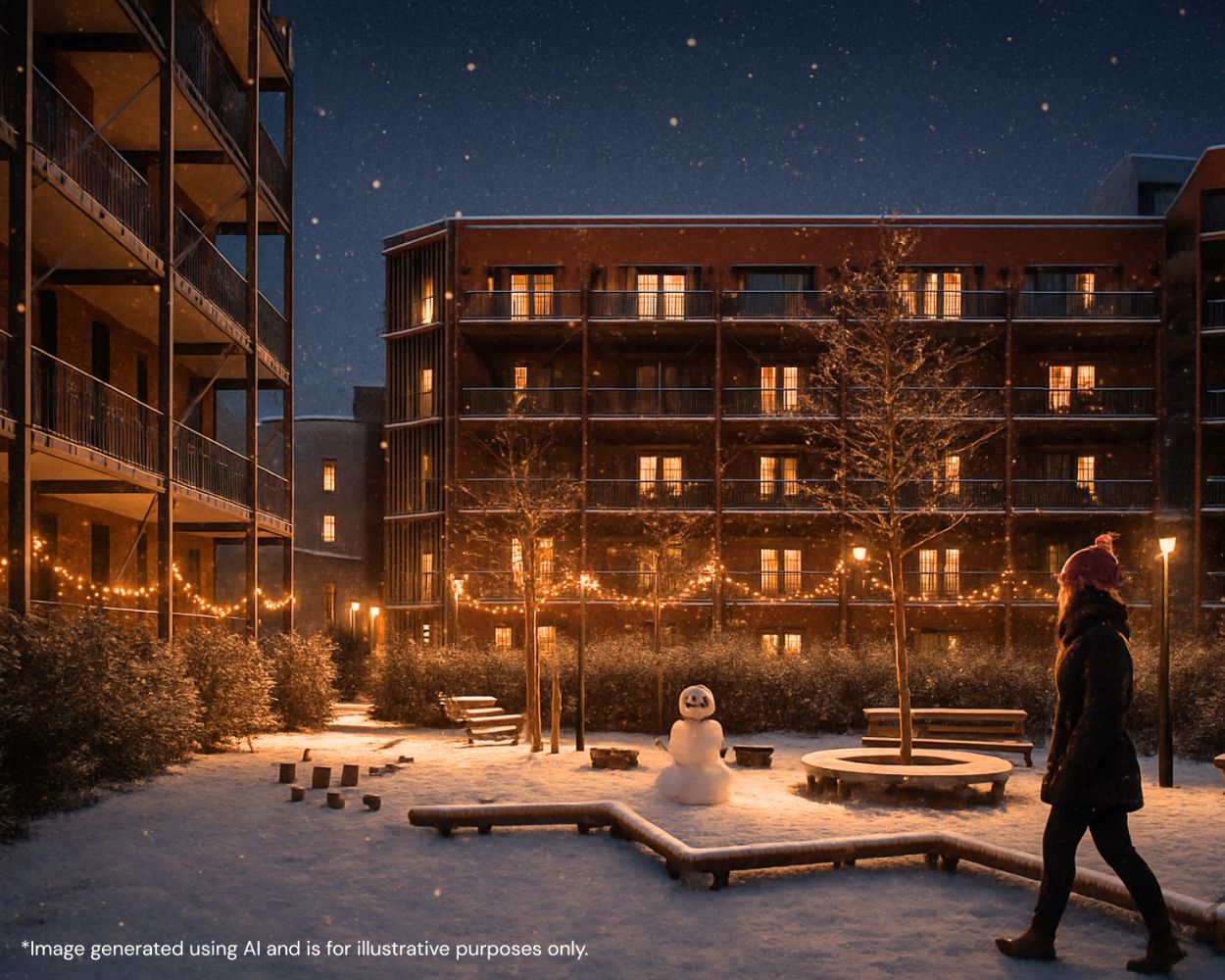 Festive CGI of The Restorey