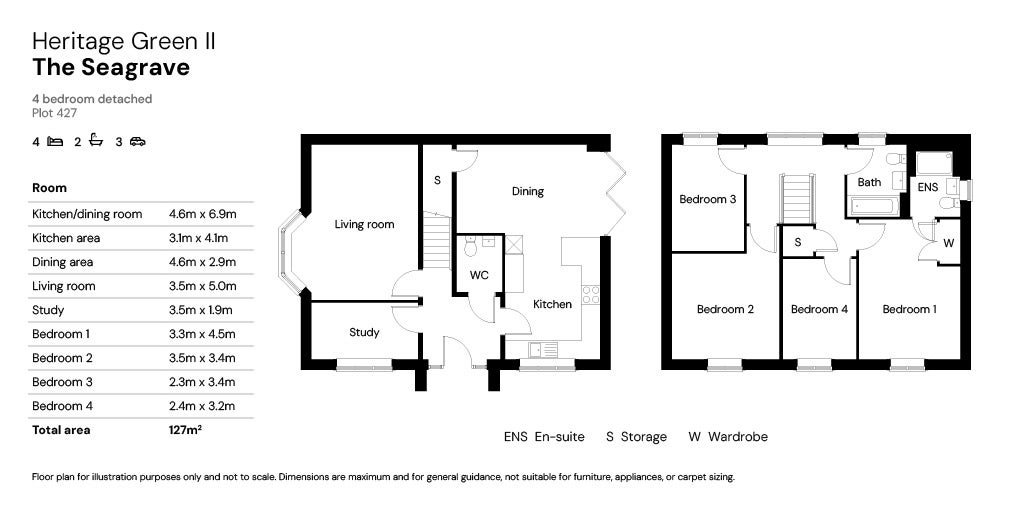 Heritage Green II 4 bed floor plan - Plot 427