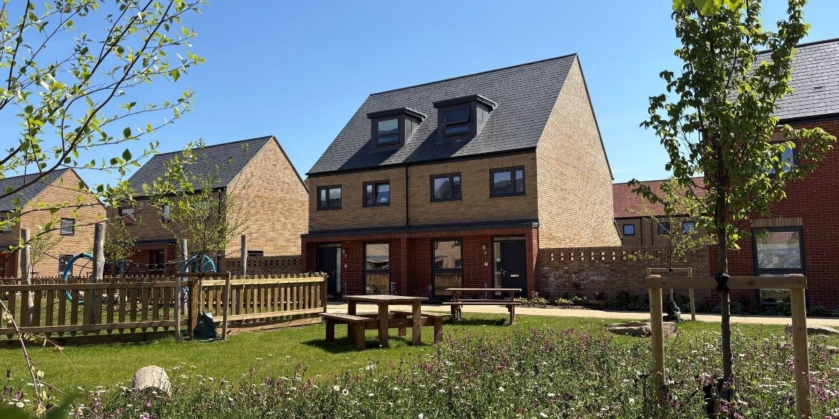 Picnic benches & play area at Priory Grove