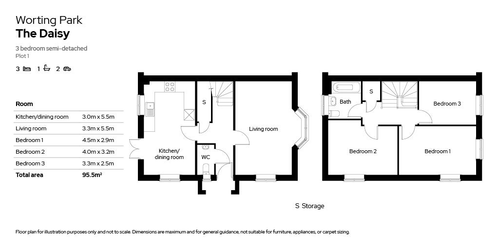 Floor plan for Plot 1