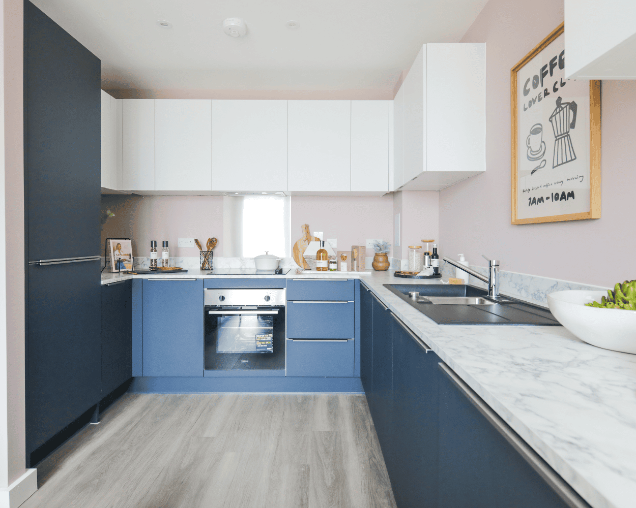 Show home photo of a kitchen at The Restorey. 