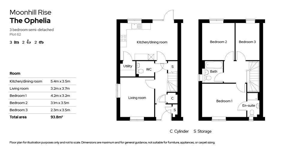 The Ophelia floor plan - Plot 62