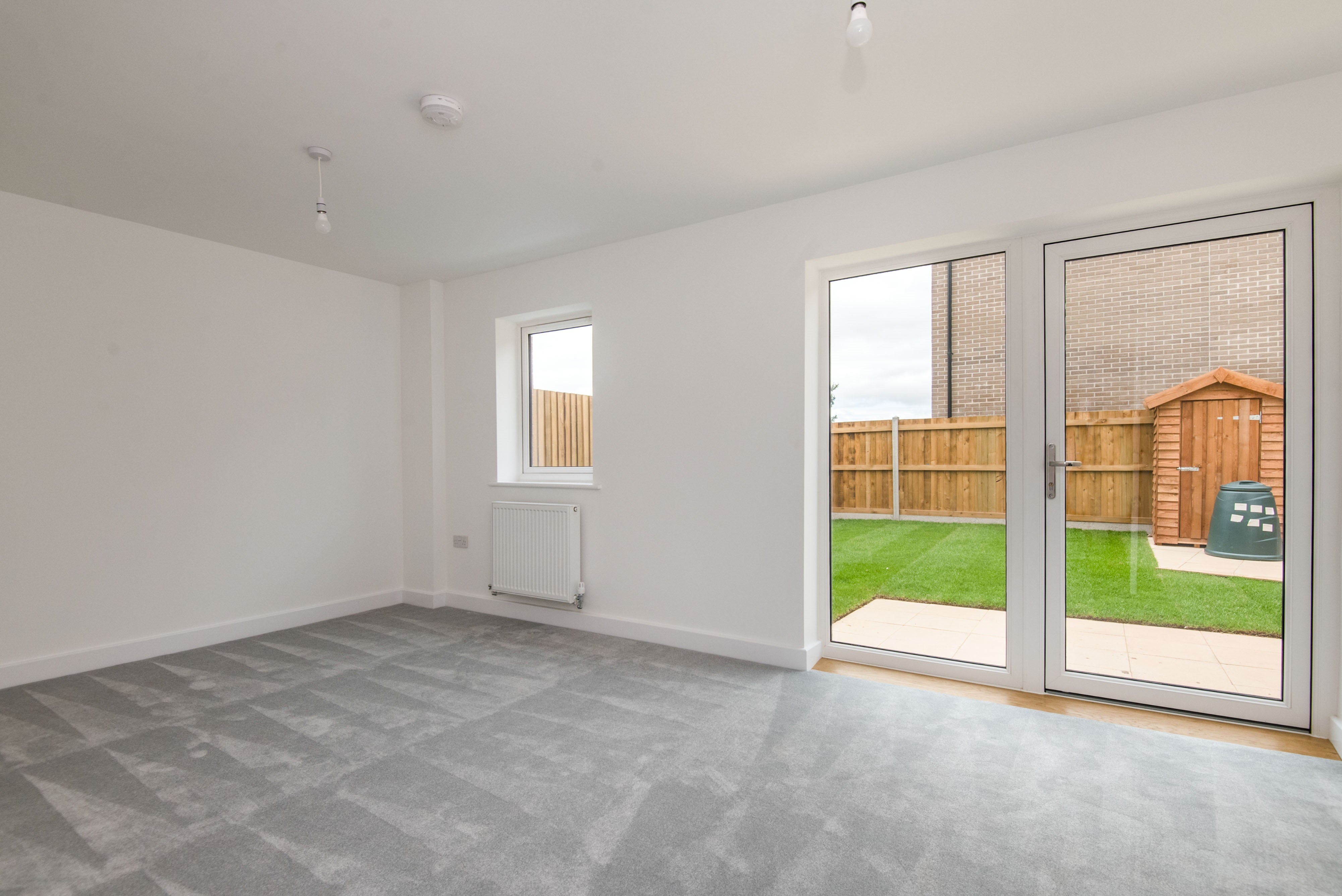 Downstairs living area, looking onto the garden