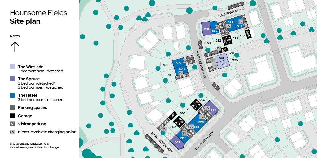 Site plan for Plots 565 - 567
